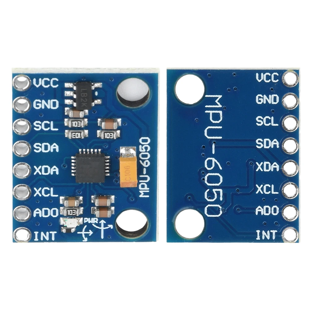 Produktbild von 3er-Pack MPU-6050 GY-521 – 6-Achsen Gyroskop & Beschleunigungsmesser, I2C, 3–5V, 16-Bit-ADC, Für Arduino & Co.