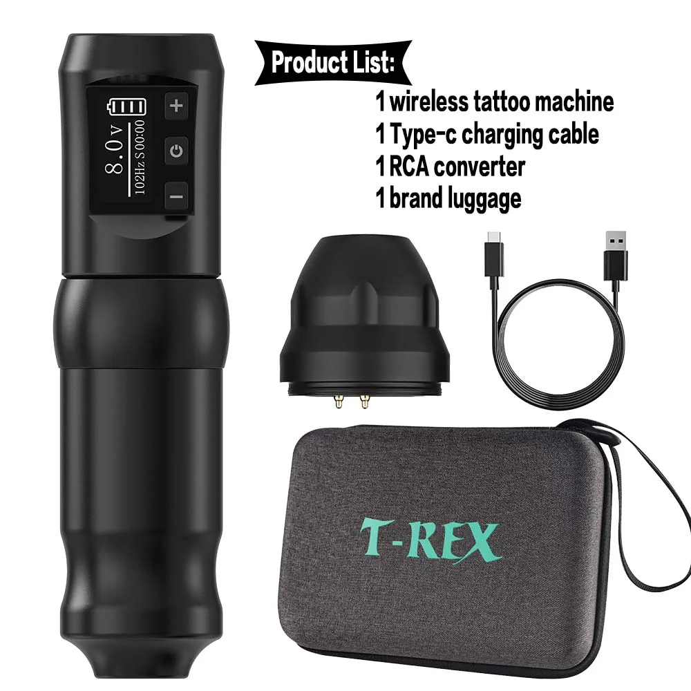 Trex 高品質のタトゥーマシン T-rex-ワイヤレスロータリータトゥーマシン,4.0ストローク