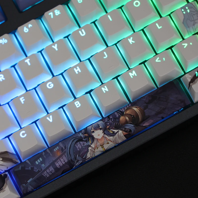 Anime Cartoon Anime Gaming Key Caps Pbt Lados Dye Subbed Keycaps Cherry Profile Keycap Backlit para Arknights Ling 108 Chaves Set - Imagem 2