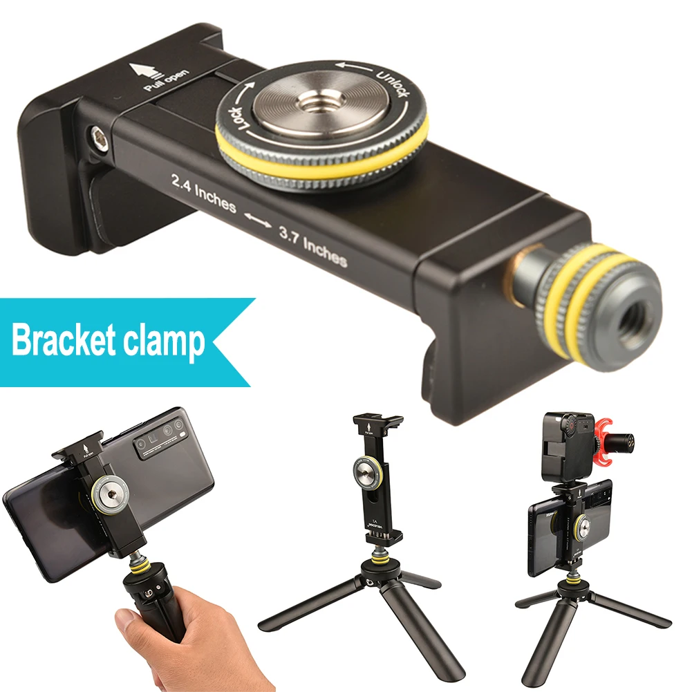 thumbnail image 2 of 2-Pack Universal Cell Phone Tripod Mount Adapter Clips - 1/4-20 Thread, Fits IPhone 7/7+, Galaxy, Most Phones 2 of 10