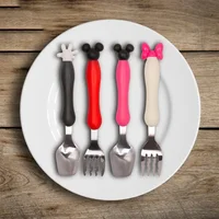 Fun and Creative Cartoon-Shaped Stainless Steel Cutlery Set for Kids Children's Training Fork & Spoon for Baby's Early Learning 1