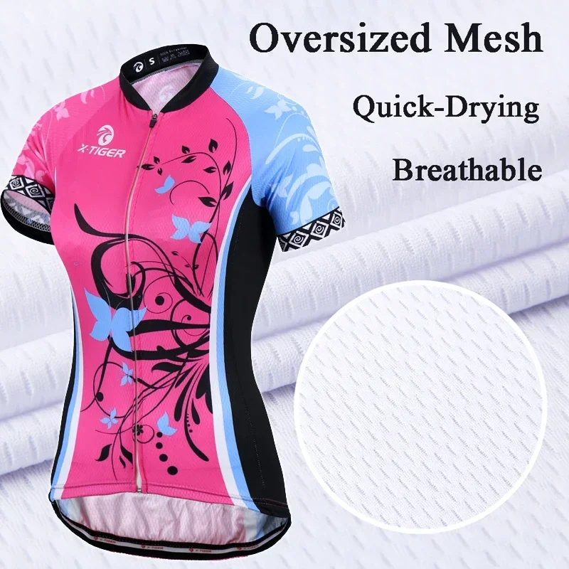 X-Tiger Women Cycling Jerseys Ultraviolet-Proof MTB Bike Clothing Women Bicycle Clothes Wear Sportswear Cycling Clothing 4