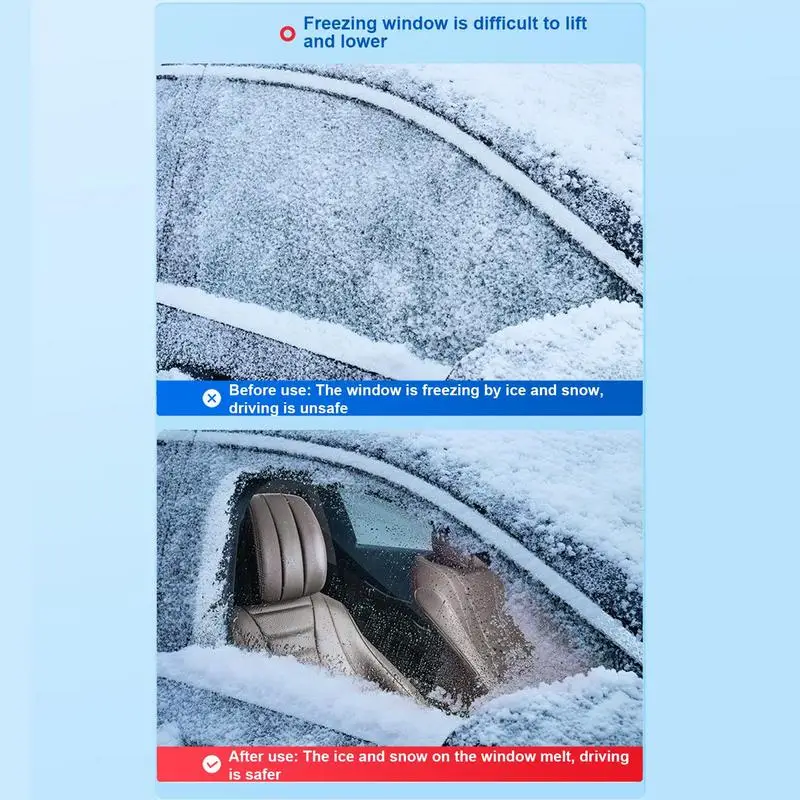 Windshield De-Icer Spray 300ml Car Window Defroster Spray Winter Cold Weather Deicing Snow Melting for Truck SUV RV
