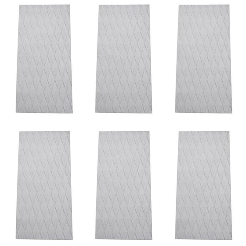 6X Tavola Da Surf Tavola Di Trazione Eva Antiscivolo Pad Adesivo Antiscivolo Deck Pad Per Ponte Barca, Kayak, Bianco