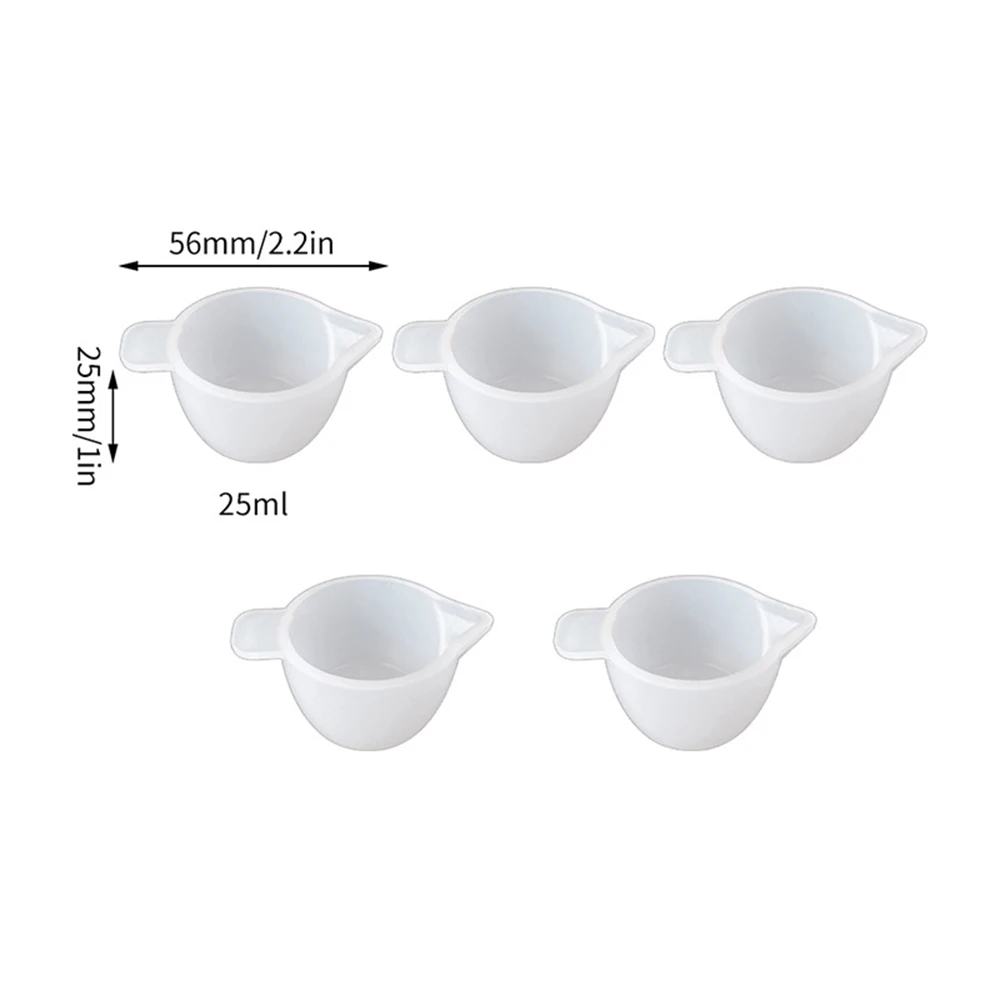Reusable 5pc Silicone Pigment Mixing Cups for Resin UV Epoxy Coloring