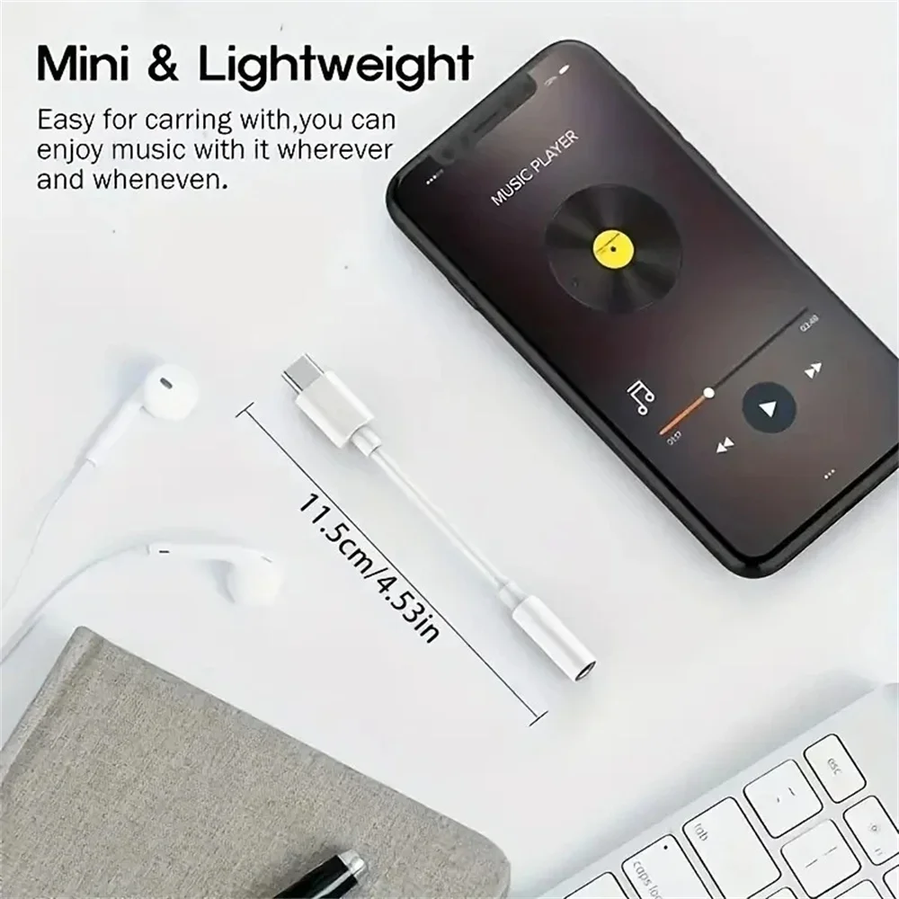 Universal USB C to 3.5mm Audio Adapter Earphone Jack Converter