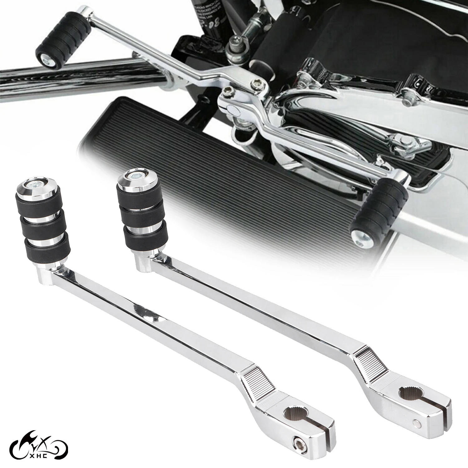 9.84" Extended Chrome Heel Toe Shift Lever Shifter Peg For Harley 86up