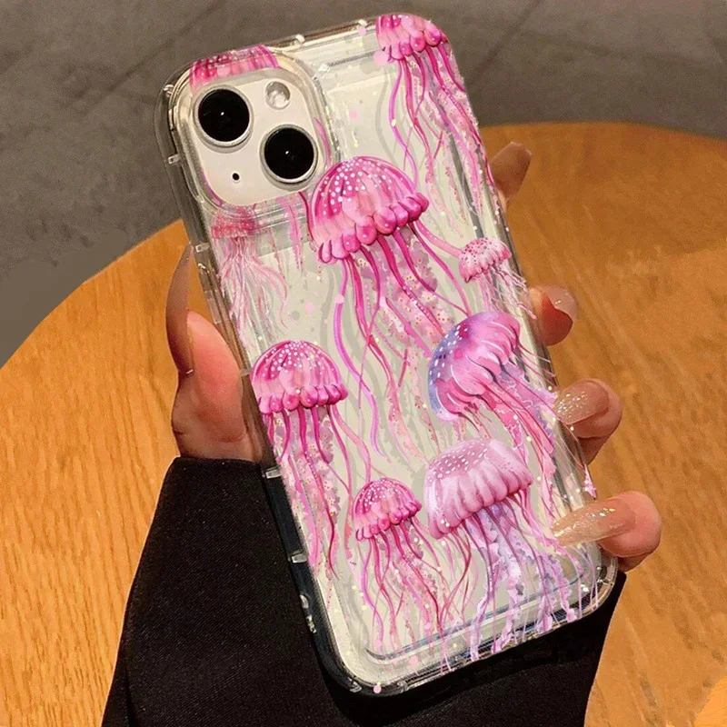 Ocean Shell Turtle Clear Phone Case with Summer Print Design