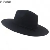 Classical Suede 9.5CM Wide Brim Fedora Hat For Women Men Church Jazz Hats Wedding Decorate Formal Dress Cap 6