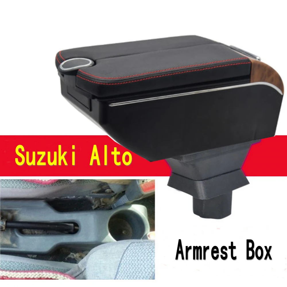 

For Suzuki Alto Armrest Box Center Console Storage Elbow Rest with Phone Charging USB Cup Holder