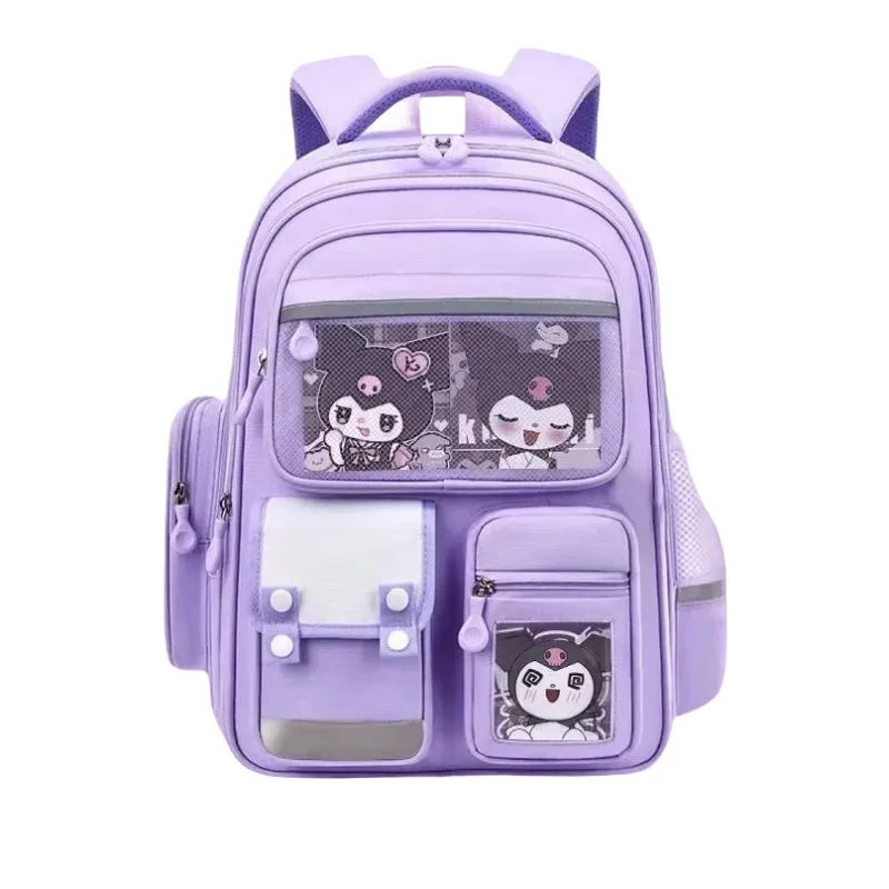 

Популярный школьный портфель Sanrio Kuromi для учеников, милые девушки, декомпрессионные, вместительные, водонепроницаемые, легкие плечи