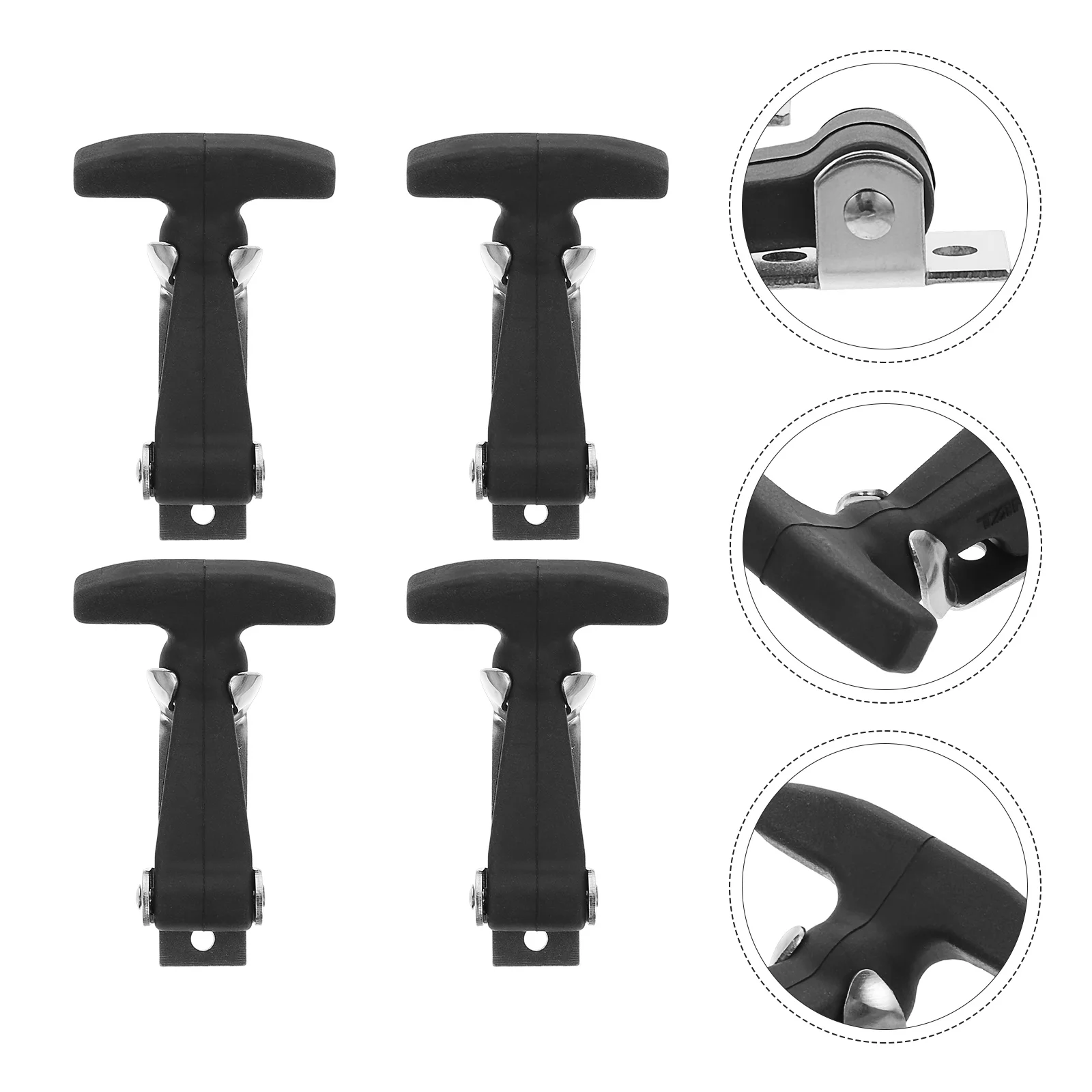 

T Handle Latch Hood Stainless Steel Latches Car Flexible Engine Hasp Locks Boat Cam Catch Locking Bar Flush Mount Rubber Draw
