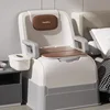 Luxury Portable Toilet Chair, Movable Elderly Commode, Disabled Pregnancy Seat, High-Grade Comfort, with Backrest 1