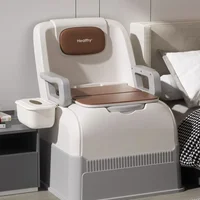 Luxury Portable Toilet Chair, Movable Elderly Commode, Disabled Pregnancy Seat, High-Grade Comfort, with Backrest 1