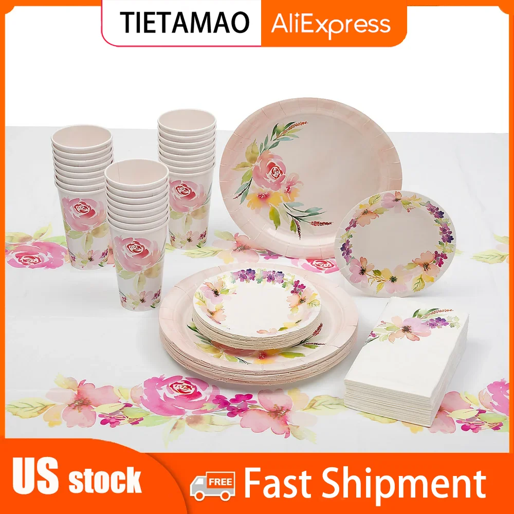 

105 Pc. Garden Party Tableware Kit for 24 Guests Rapid delivery in the United States