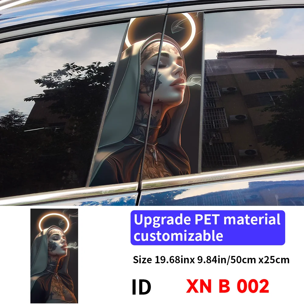 thumbnail image 2 of Terrifying Gothic Nun Car Stickers Auto B-Pillar Car Center 2 of 14