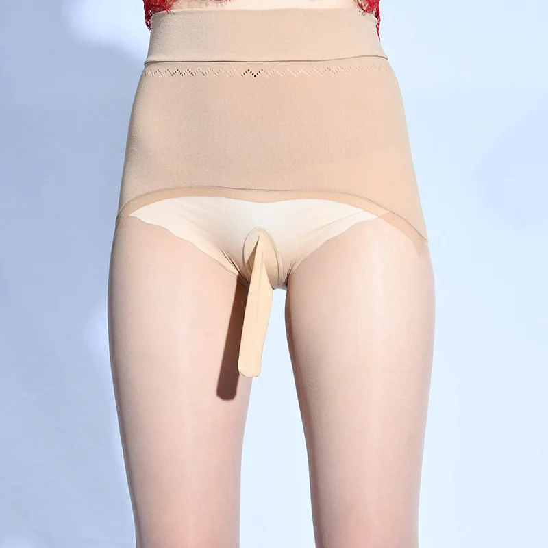 Men's 3D Ultra-thin Apple Buttocks 360 Seamless Invisible Plus Large Size Pantyhose High Elastic Sheer Silk Stockings 6JZ0