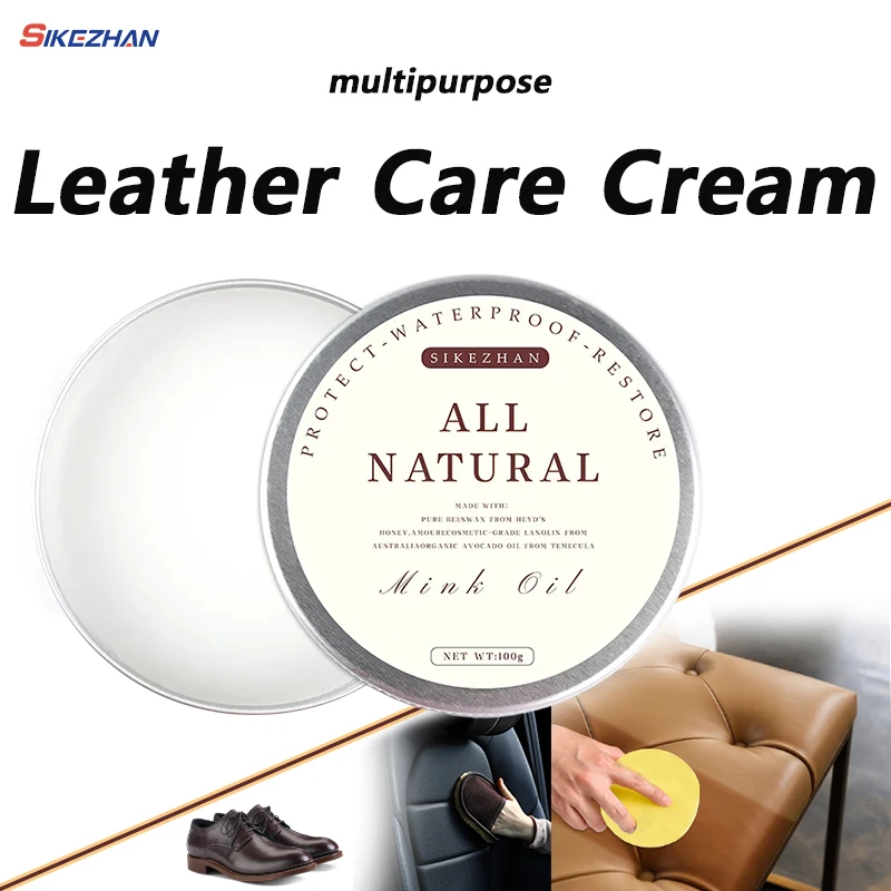 Leather Care Cream for Shoes Bags with Mink Oil