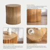 Retro Fashion Style Cylindrical Side Table with Vertical Texture Relief Design,Suitable for Living Room,Office,and Dining Room 3