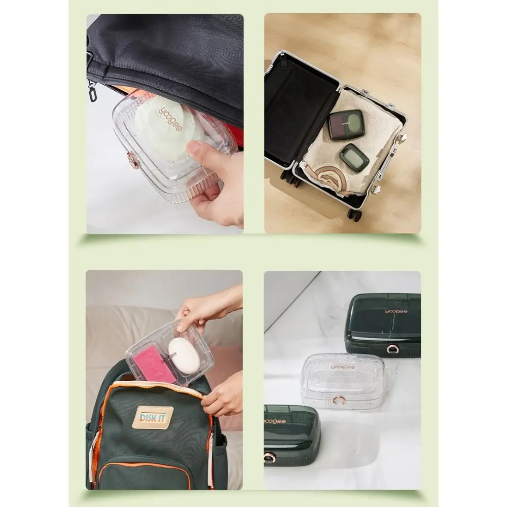 New Transparent Portable Soap Storage Box Waterproof Sealed Soap Container with Cover Camping Travel Soap Dish
