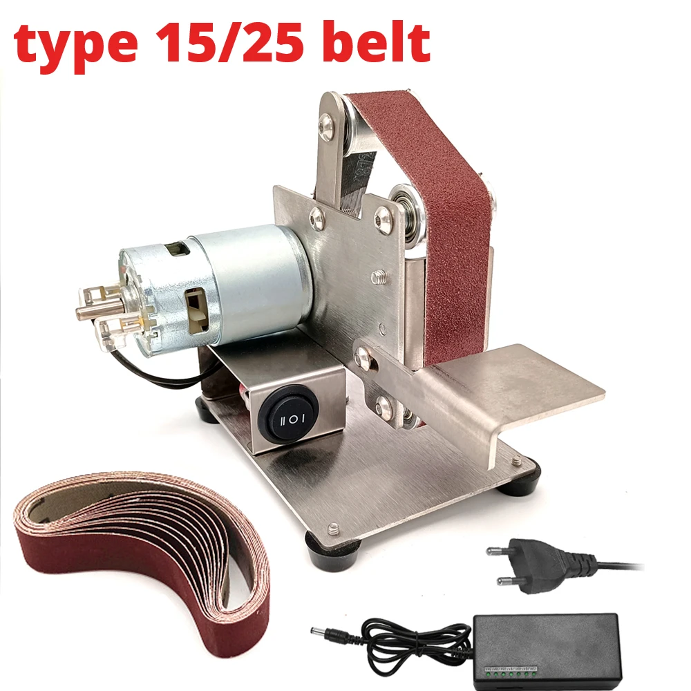 Electric Grinder 15mm/25mm Multifunctional Mini Belt Sander DIY Polishing Grinding Cutter Edges Sharpener