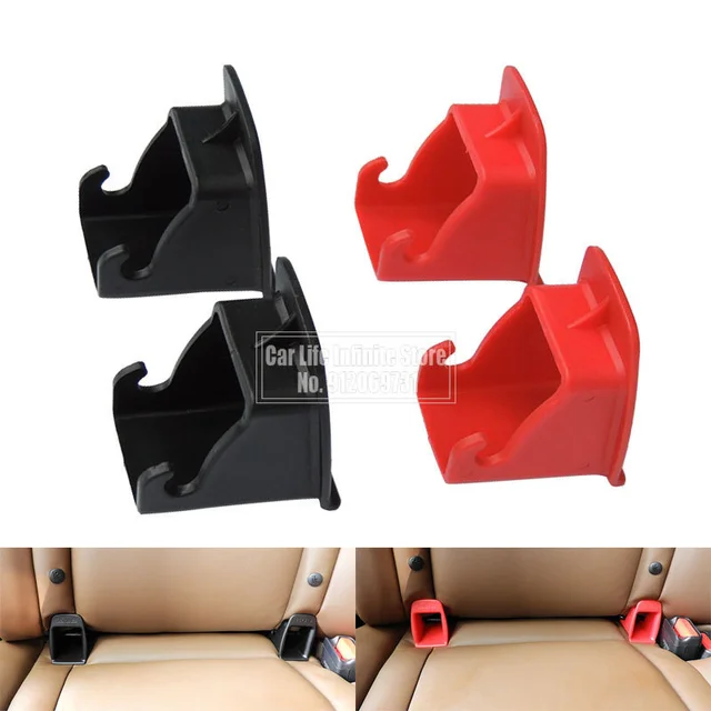 2-Pack ISOFIX Car Seat Guides (Red) - Universal Fit For Child Seat Brackets