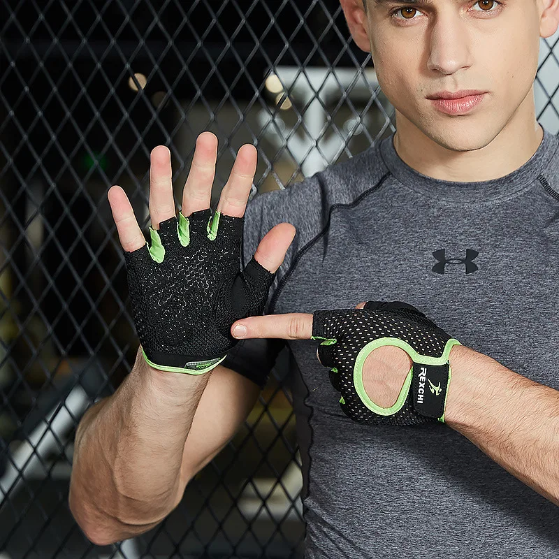 Gym Gloves Fitness Weight Lifting Gloves Body Building Training Sports Gloves Workout Half Finger Hand Protector for Men Women 2