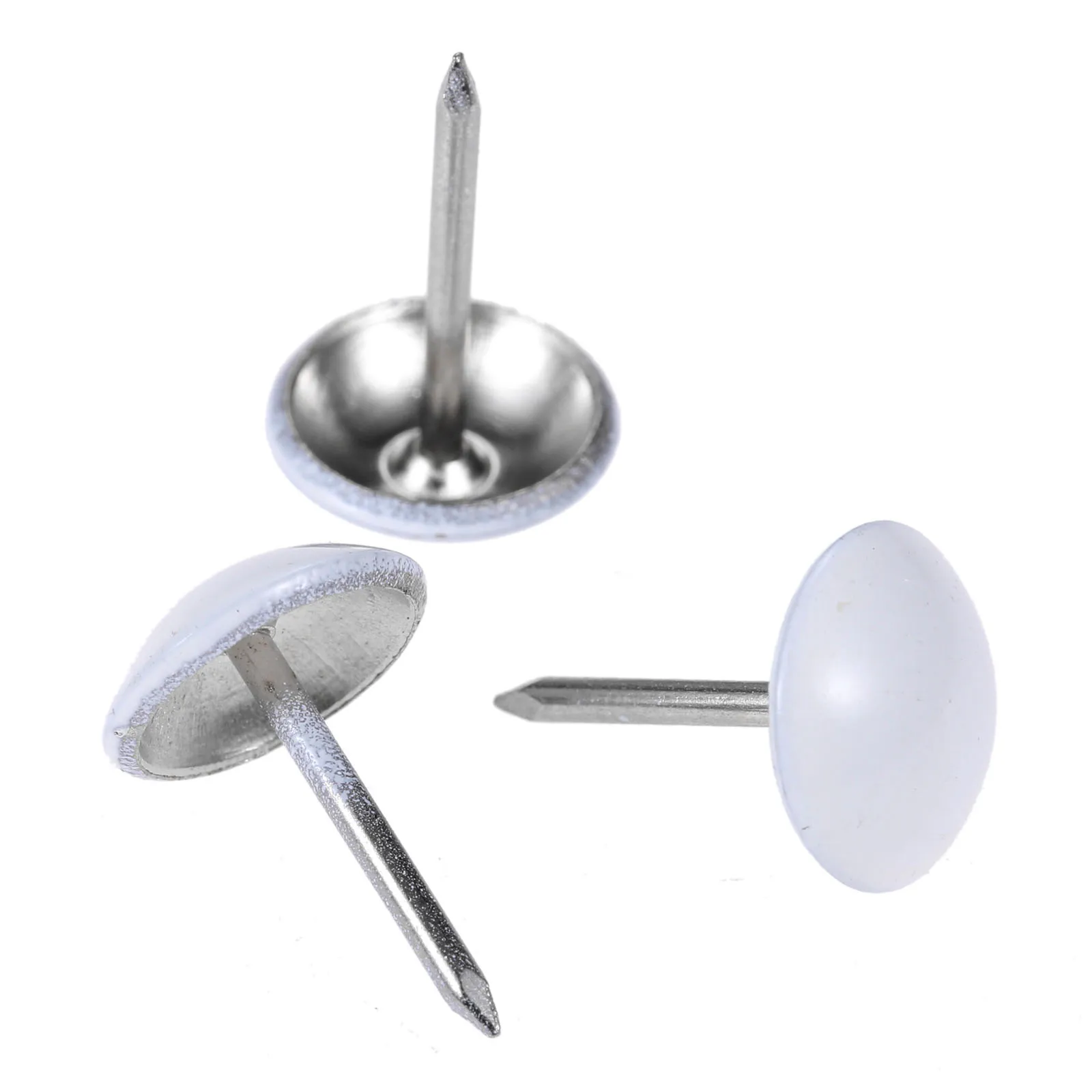Upholstery Nail 100Pcs White Metal Upholstery Nail Furniture Tack Stud Pushpin Modern Nails Home Accessories 11*17mm Jewelry Case Box Sofa Decor