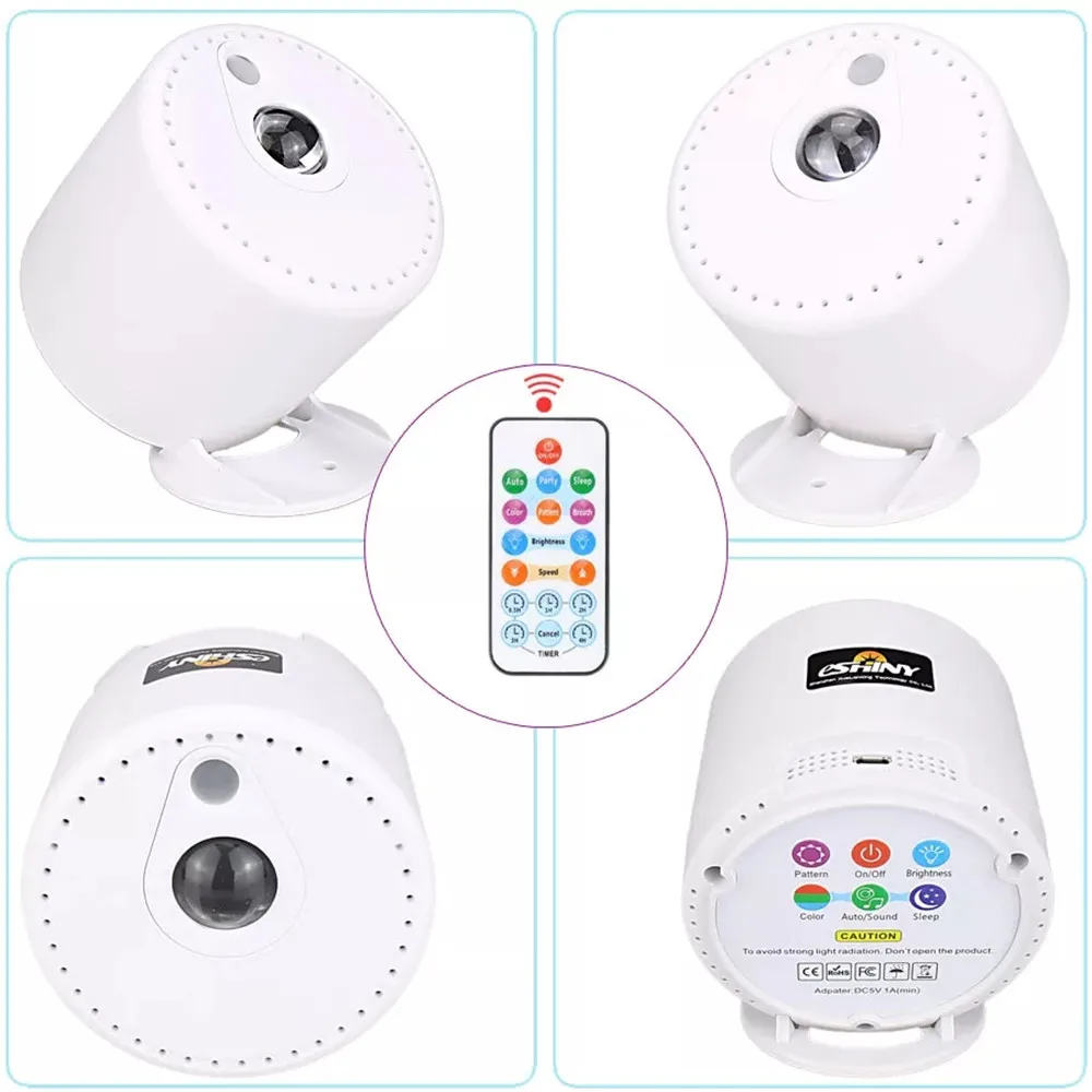 LED Nebula Projector Lighting Ambiance Night Light Star Laser Lights USB Bedroom Decor Party DJ Kids