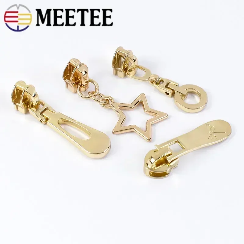 Zipper Sliders Zipper Accessories 5/10/20Pcs Llight Gold 5# Zippers Slider Used Nylon Zip Tapes Zipper Cursors Closures for Bags Replace Repair Parts Zips Puller