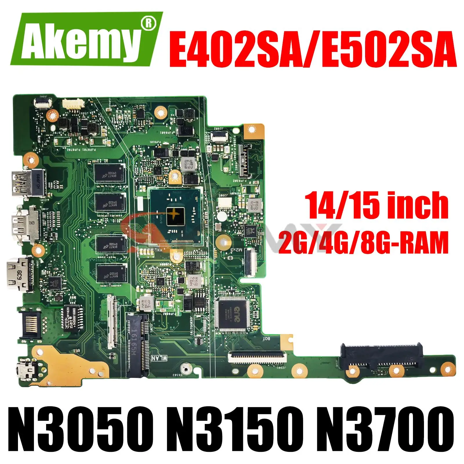 Placa-mãe do Portátil para Asus E402sa E502sa E402sa E502s E502s X502sa F502sa L502sa L402sa N3050 N3150 N3700 2g 4g 8g