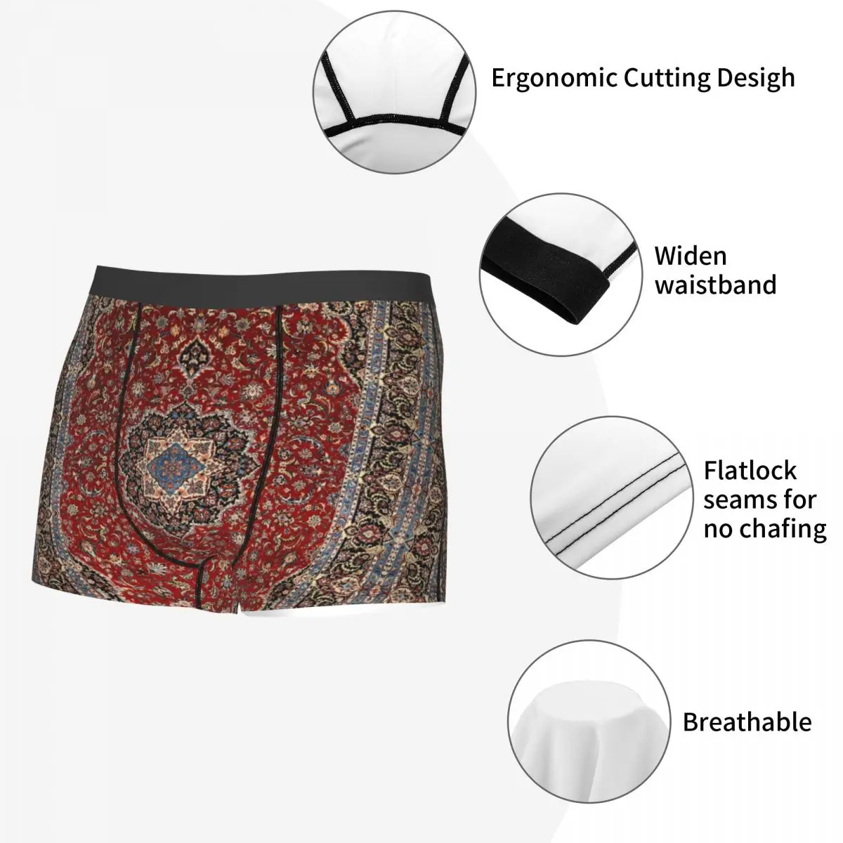 Custom Male Fashion Vintage Oriental Traditional Moroccan Turkish Style Underwear Boxer Briefs Men Soft Shorts Underpants 5