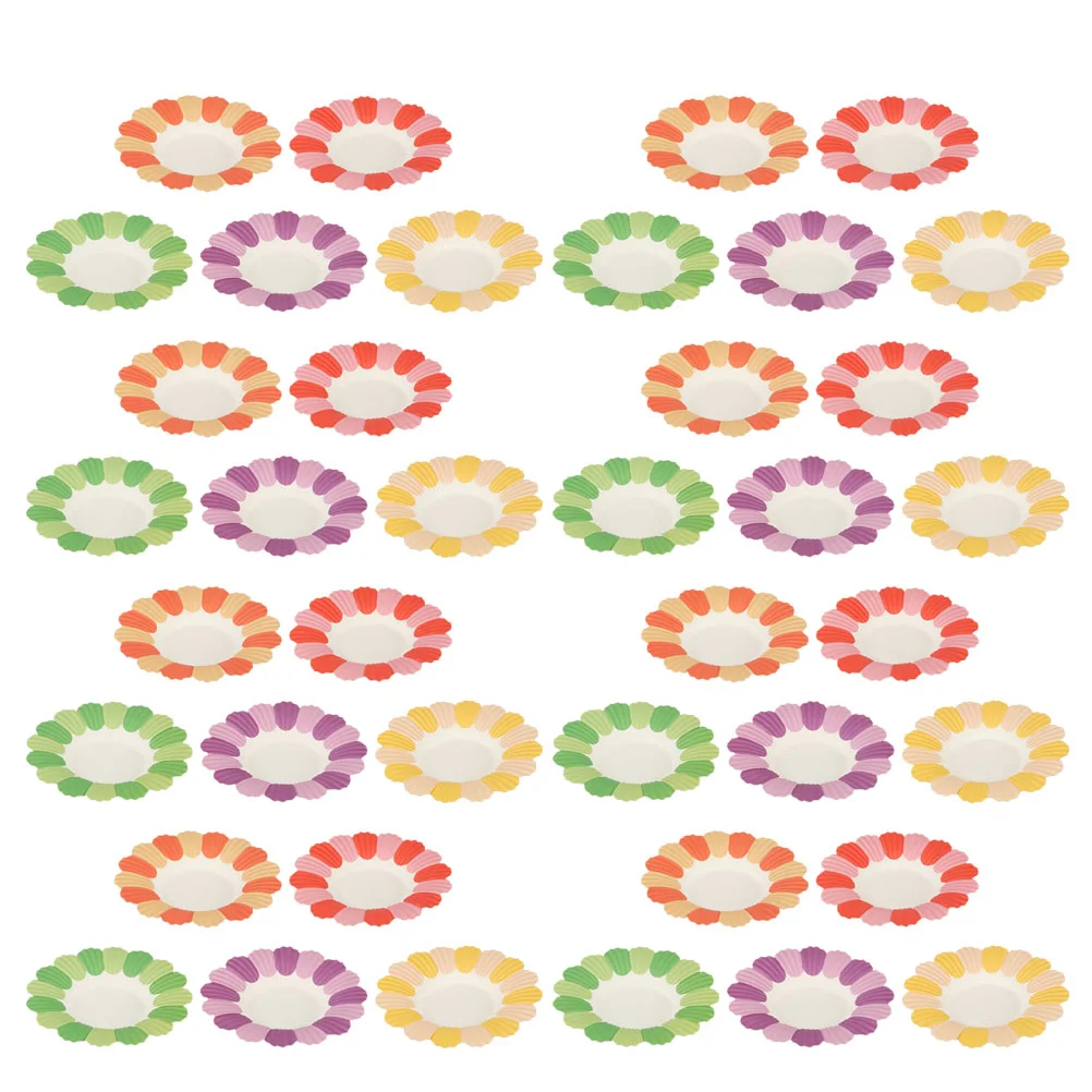 

100 Pcs Flower Paper Plate Party Decor Plates Dish Household Cutlery Food Serving