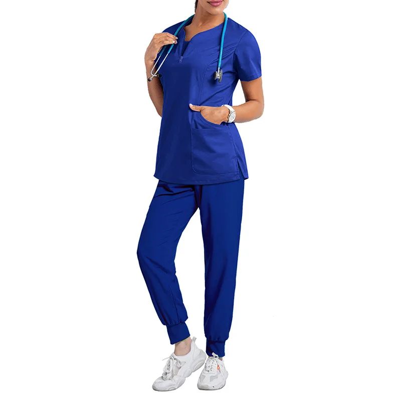 Stretch Medical Uniforms Women Scrubs Sets Tops Pant Nurses Accessories Hospital Doctors Dental Clinic Lab Worwear Clothes Suits Nurse Scrubs Top Nurse Uniform Suits Nurse Uniform Dress