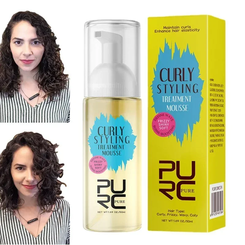 Curly Hair Products Mousse Care Coconut Oil Smoothing Frizz Control Enhanced Curl Wavy Wigs Hair Styling Cream Mousse Foam curly hair mousse