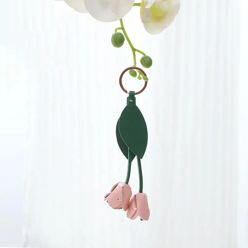 DIY Handmade Tulip Keychain Floral Bag Pendant Gift Accessories for Women Starter Kit