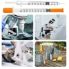 30/15/5Pcs 0.5Ml/1Ml Disposable Plastic Veterinary Syringe with Needle, Suitable for Pets and Farm Animals, Manual Push-Type Syringe with Needle, Farm Animal Syringe, Suitable for Cats, Dogs, Pigs 3
