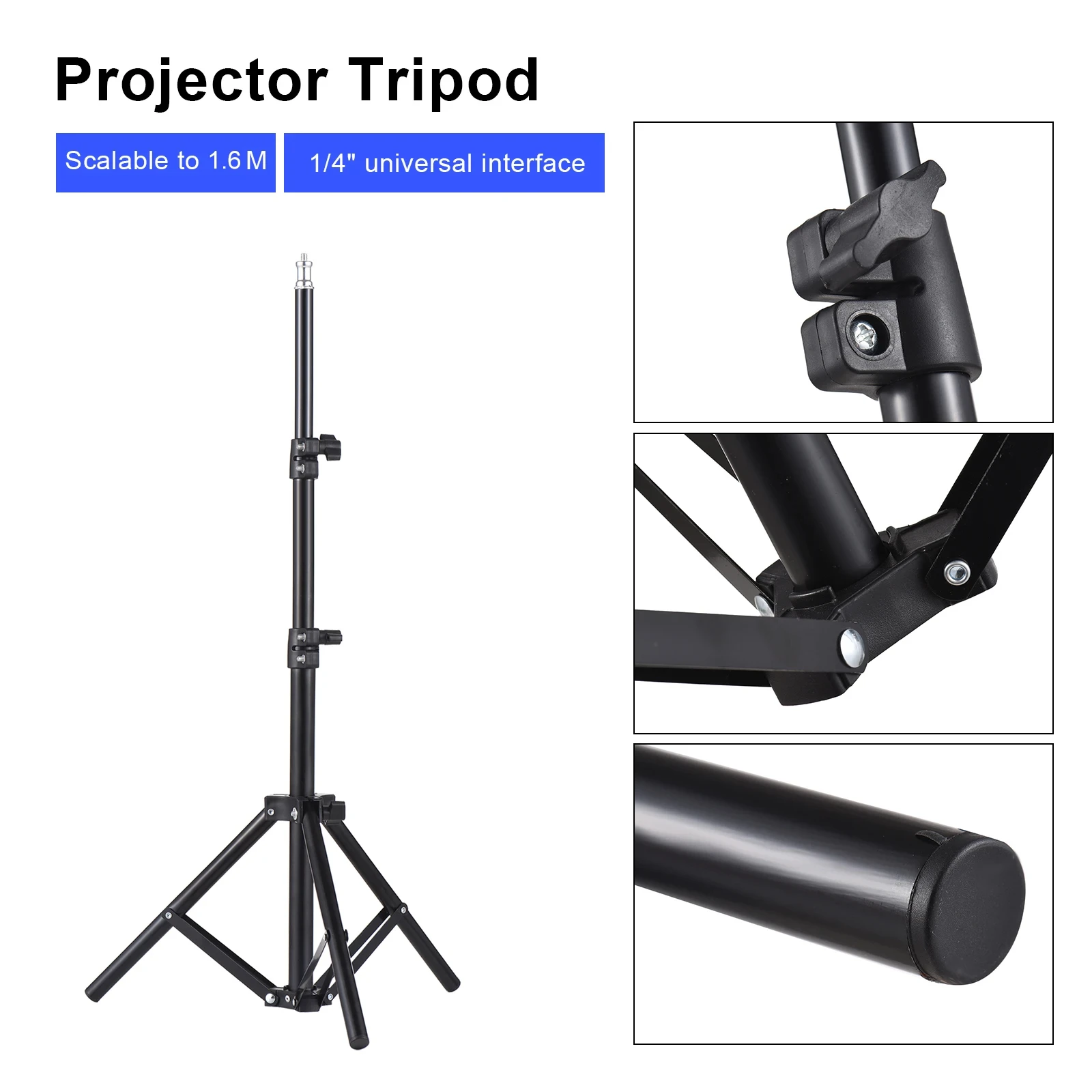Universal Projector Tripod Stand Stretchable Projector Bracket Aluminum Alloy Portable Holder Adjustable Height for LCD Project 5