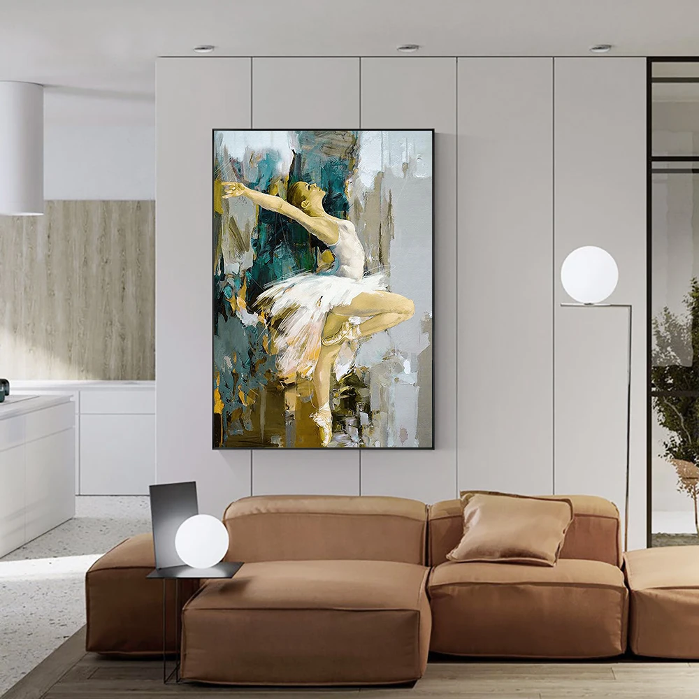 

Abstract Dancing Girl Oil Painting Printed On Canvas Modern Nordic Posters And Prints Wall Art Picture For Girl Room Home Decor