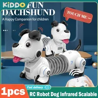 RC Robot Dog Puzzle Machine Dachshund Infrared Electronic Remote Control Scalable Tamagotchi Animal Boy Toy for Christmas Gifts 1