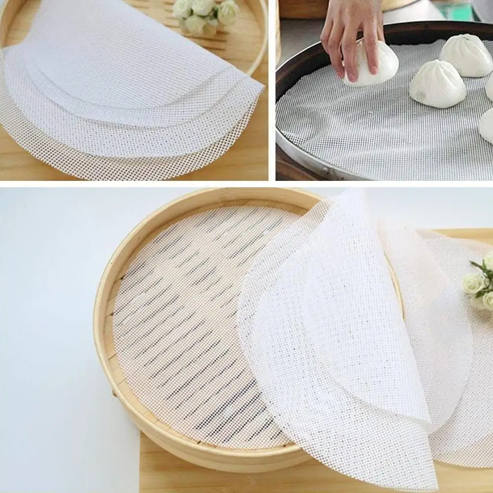 1Pcs 30cm/36CM Pure Cotton Steamer Cloth Household Drawer Cloth Steamed Rice Gauze Steamed Bun Mat Round