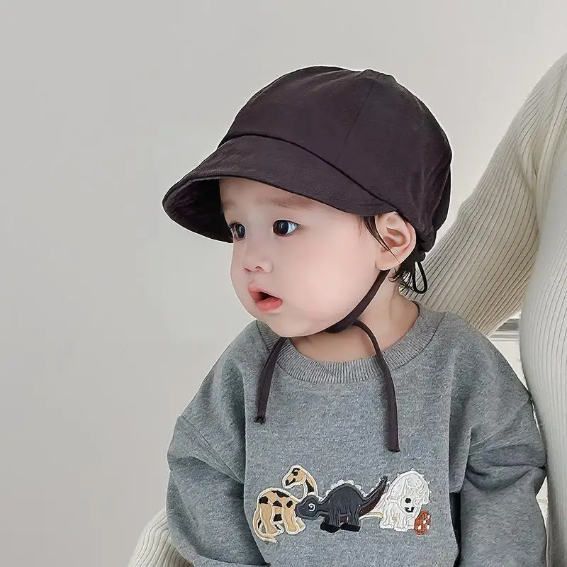 Infant Spring and Autumn Cotton Fisherman Hat Small Months of Age Baby Duck Tongue Hat Baby Sun Hat Sunscreen Cap
