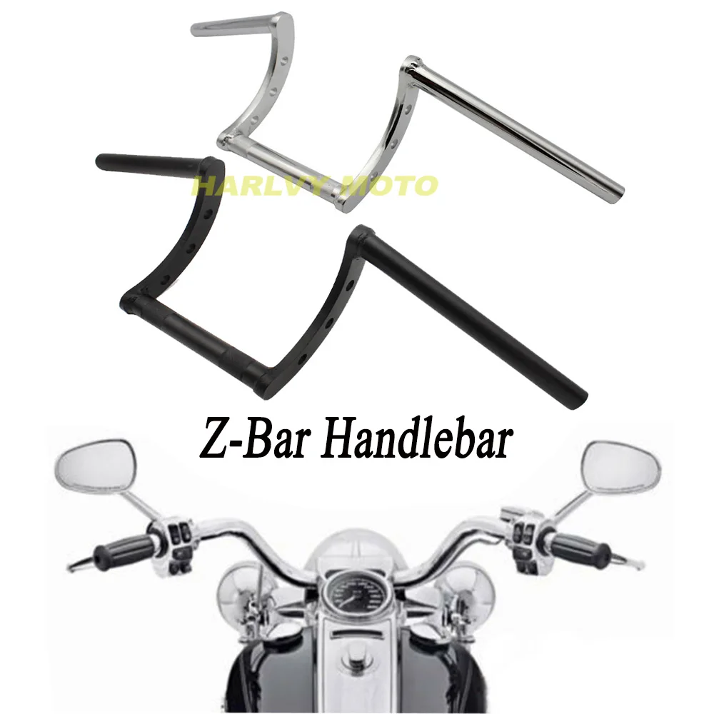 

Chrome/BLACK Custom1" 25mm or 7/8'' 22mm Z Bar Pullback Motorcycle Handlebar For Sportster Chopper Bobber Softail Dyna