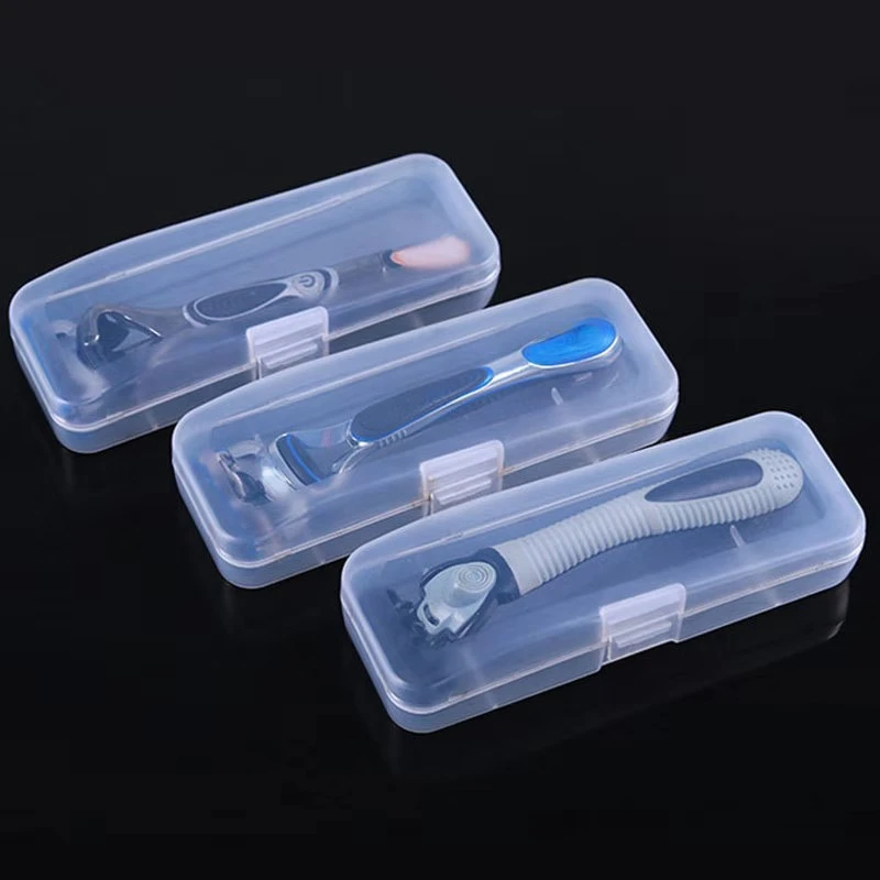 Men Universal Shaver Storage Box Handle Box Full Transparent Plastic Case Razor Boxes Eco-Friendly PP Shaving Box High Quality