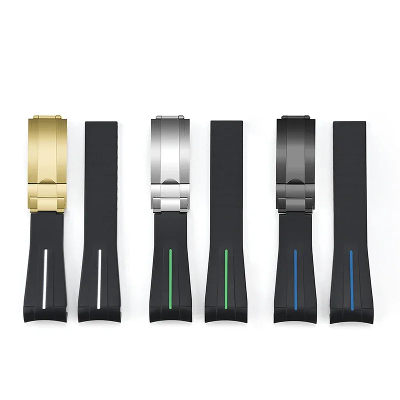 20 مللي متر حزام سيليكون ل رولكس أسود أخضر المياه...