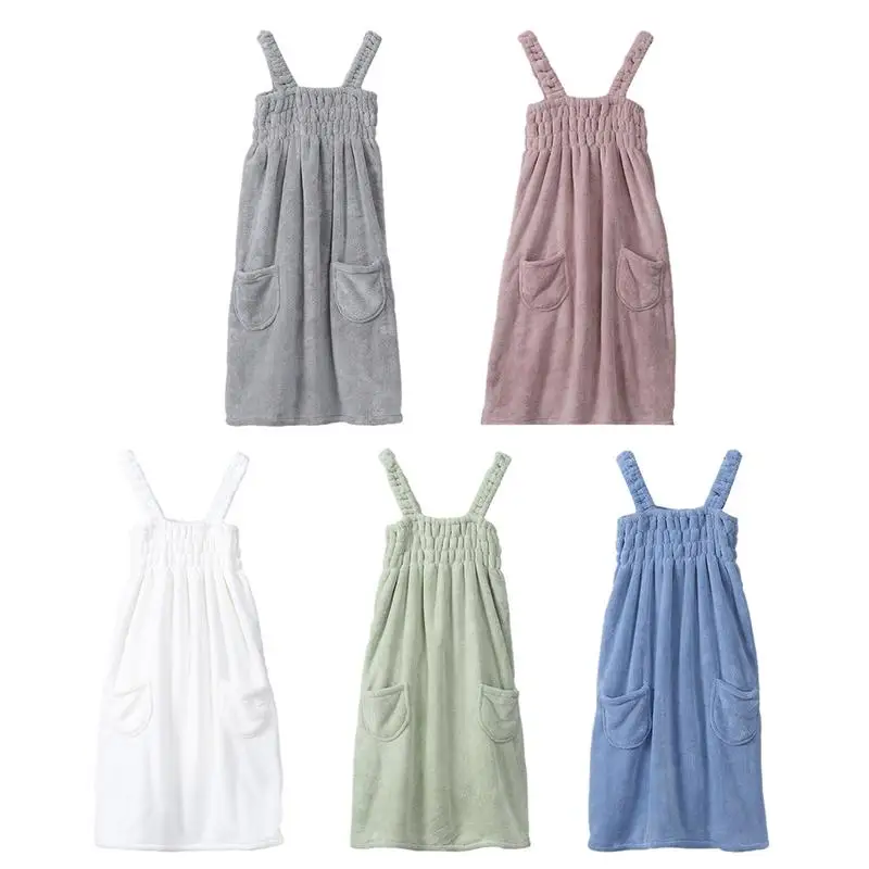 

Bath Towel Household Women Wearable Wrap Adults Absorb Water Polyester Dry Hair Skirt Long Style Bathroom Washable Bathrobe