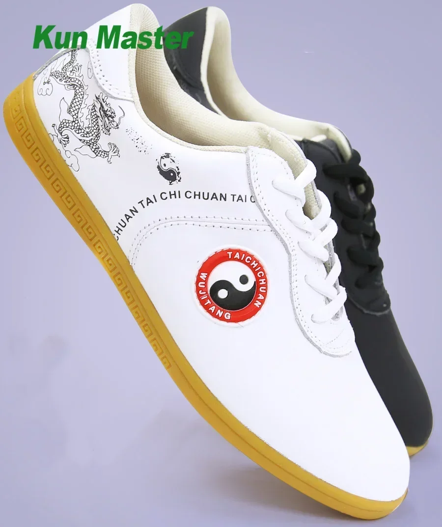 Genuine Leather Kung Fu Tai Chi Shoes Martial Art Shoes Sneakers Soft Cowhide Wear Resistant Free Flexible Sole Men Women