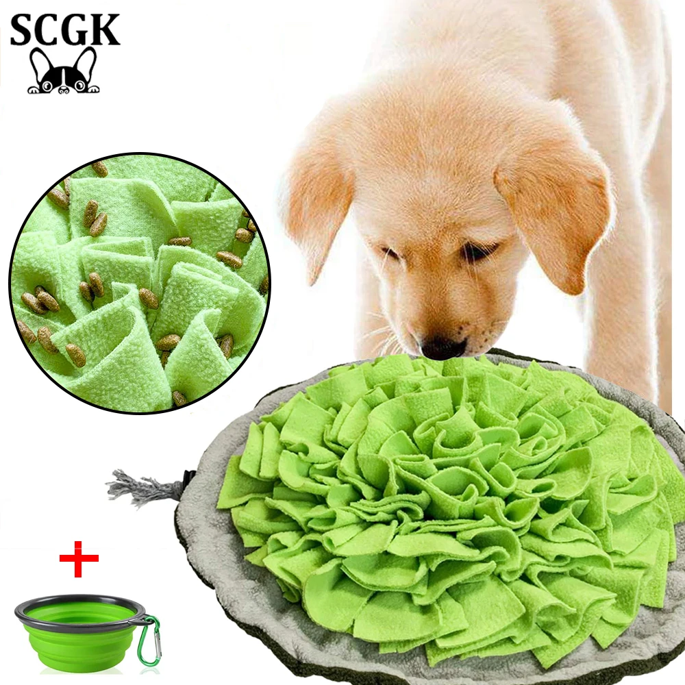 Scgk Snuffle Mat for Dogs, [Upgraded] Pet Slow digging Feeding Pad,  Nosework Sniffing Bowl for Puppies Cats Small Dog Accossries