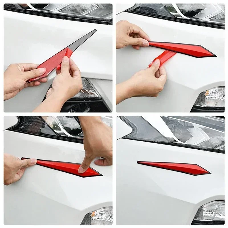 Stickers Car Door Protector Anti-collision Anti-scratch Strip Car Hood Decorative Strip 4Pcs/set car stickers car door stickers car reflective stickers car door protector car door anti collision strip car door edge protector car bumper protector car reflective tape sticker carbon fiber car stickers