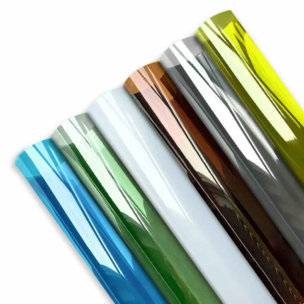 20x30cm 6pcs Bundle Transparent Decorative Window Film Anti UV Colorful Adhesive Vinyl Sheets Glass Film for Festival Home Decor